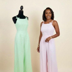 Soft pink and light green